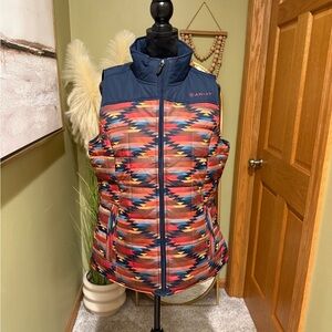 Ariat Navy and Multicolor Geometric Vest